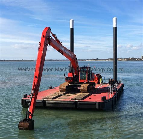 mini excavator on barge|excavator barge for sale.